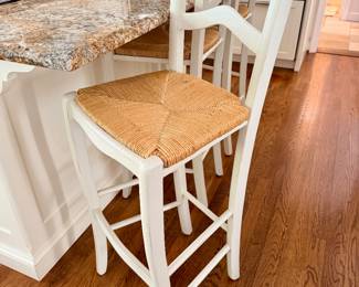 Rush Seat Counter Height Stools.  Four (4) available