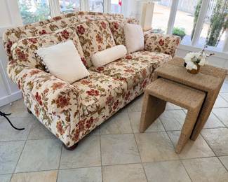 Ethan Allen Sofa; Nested Rope Tables