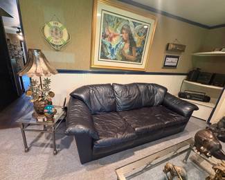 Leather Sleeper Sofa 
