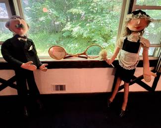Soft Sculpture Life Size Butler & Maid Dolls