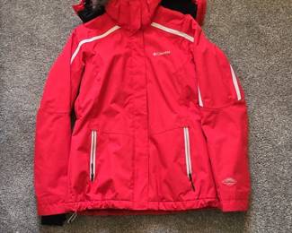 Columbia Womens Red Ski Jacket with Faux Fur Hood