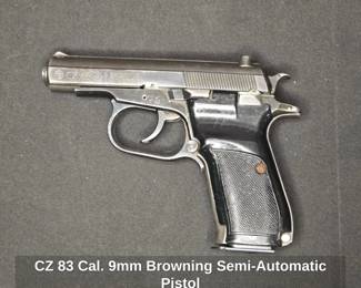 CZ 83 Cal. 9mm Browning Semi Automatic Pistol