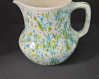 Crow Canyon Home Blue and Green Speckled Ceramic Pitcher