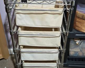 MUJI Steel Unit Shelf with Canvas Bins