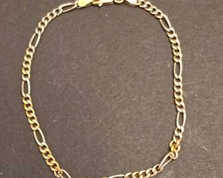 Karat Gold Figaro Chain Bracelet