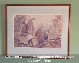 Children with Farm Equipment Photograph by Lewis Hine