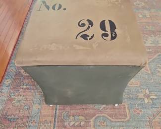 Vintage Olive Green Military Footlocker Coffee Table