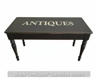 Black Antiques Stenciled Bench