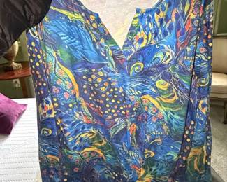 Womens Starry Night Inspired VNeck Top