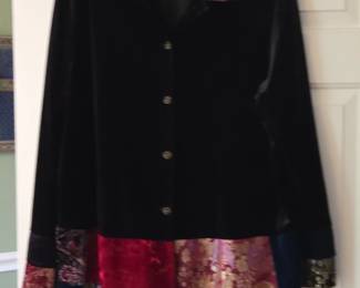 Notations Woman Black Velvet Patchwork Jacket