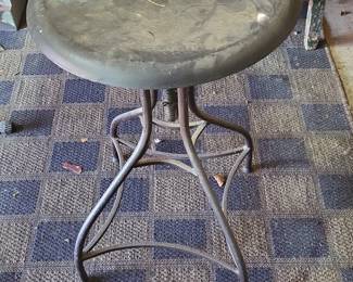 Vintage Toledo Style Industrial Drafting Stool