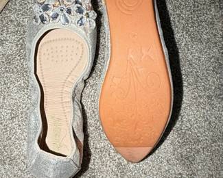 Womens Embellished Glitter Ballet Flats  GUANSITU