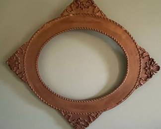Ornate Oval Gilt Wood Frame Mirror