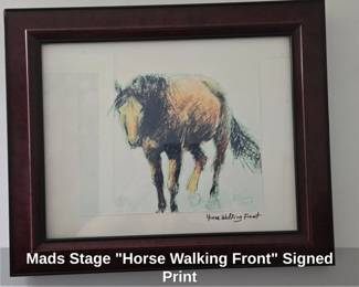 Mads Stage Horse Walking Front Signed Print