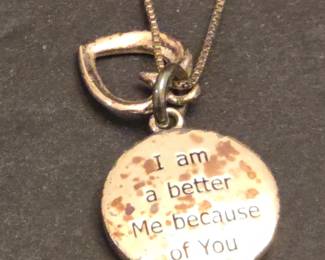 Sterling Silver I am a better Me because of You Pendant Necklace second image
