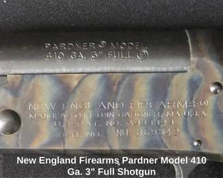 New England Firearms Pardner Model 410 Ga.3" Full Shotgun