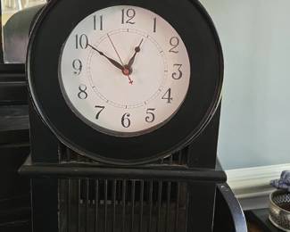 Black Mantel Clock with Grille Detail  Newgate World