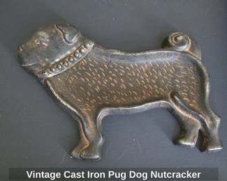 Vintage Cast Iron Pug Dog Nutcracker