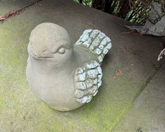 Concrete Fat Bird Garden Statue