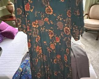 Natural Life Rebecca Midi Dress  Teal Orange Floral