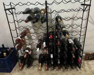 Sorbus Bottle Black Metal Freestanding Wine Rack