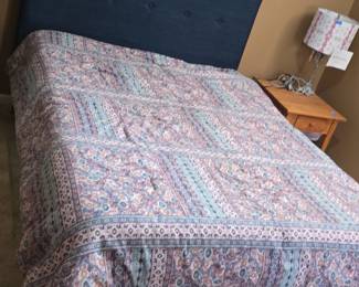 Zinus Omkaram Upholstered Navy Platform Bed Frame, Queen