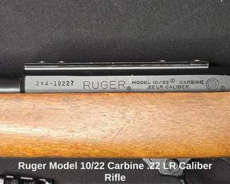 Ruger Model 10/22 or Carbine .22 LR Caliber Rifle