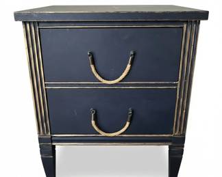 Nautical Compass Nightstand with Rope Handles
