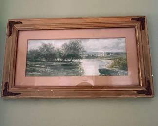 Landscape Painting in Ornate Frame
