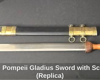 Roman Pompeii Gladius Sword with Scabbard Replica