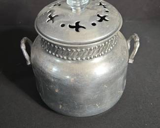Vintage Metal Incense Burner with Glass Knob