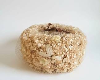 Vintage Ladies Hat with Veil and Floral Embellishments