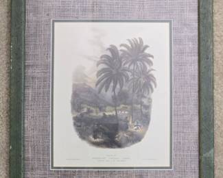Mountain Cottage Scene with Cocoa Nut Trees Print by J. B. Kidd