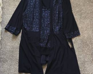 RM Richards Navy Blue Embellished Jacket and Tank Set