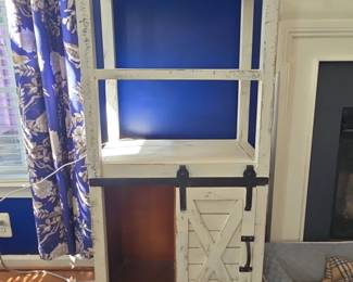 Farmhouse Barn Door Storage Cabinet with Shelving