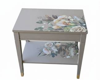 Floral Decal End Table