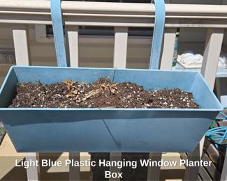 Light Blue Plastic Hanging Window Planter Box