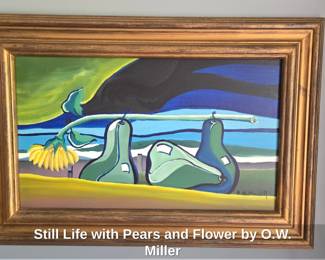 Still Life with Pears and Flower by O.W. Miller