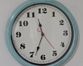 Distressed Teal Farmhouse Wall Clock