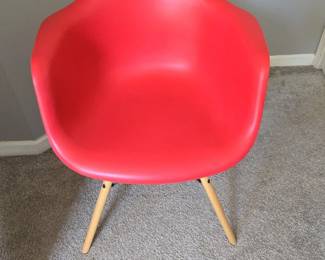 Eames Molded Plastic Armchair with Dowel Base