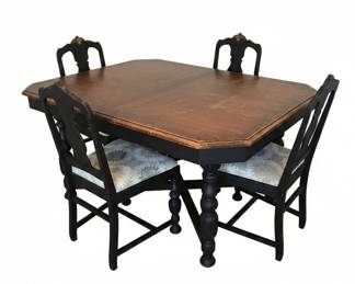 Antique Dining Table and Chairs Set