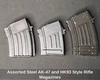 Assorted Steel AK-47 and HK93 Style Rifle Magazines