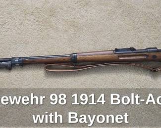Mauser Gewehr 98 1914 Bolt Action Rifle with Bayonet