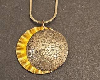 Sterling Silver Eclipse Pendant Necklace second image