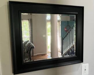 Black Beveled Rectangular Wall Mirror