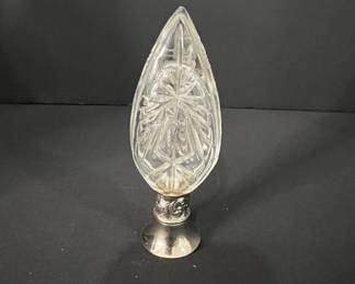 Cut Crystal and Silver Perfume Bottle