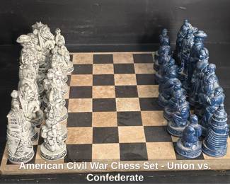 American Civil War Chess Set  Union vs. Confederate