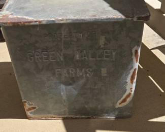 Vintage Galvanized Milk Box  Green Valley Farms