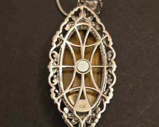 Sterling Silver Tigers Eye Pendant Necklace third image