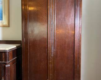 Antique Oak Secretary Desk with Mirror